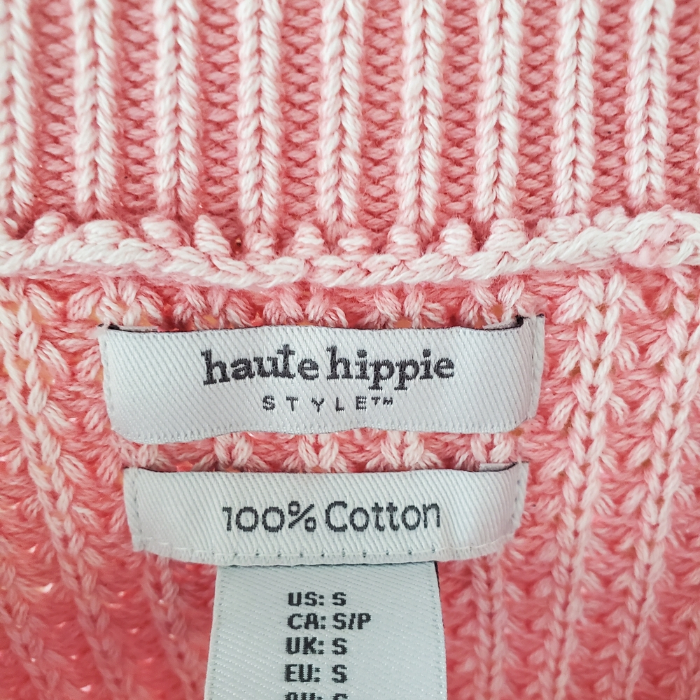 Light Pink Cable Knit Cropped V-neck sweater - Picture 2 of 5